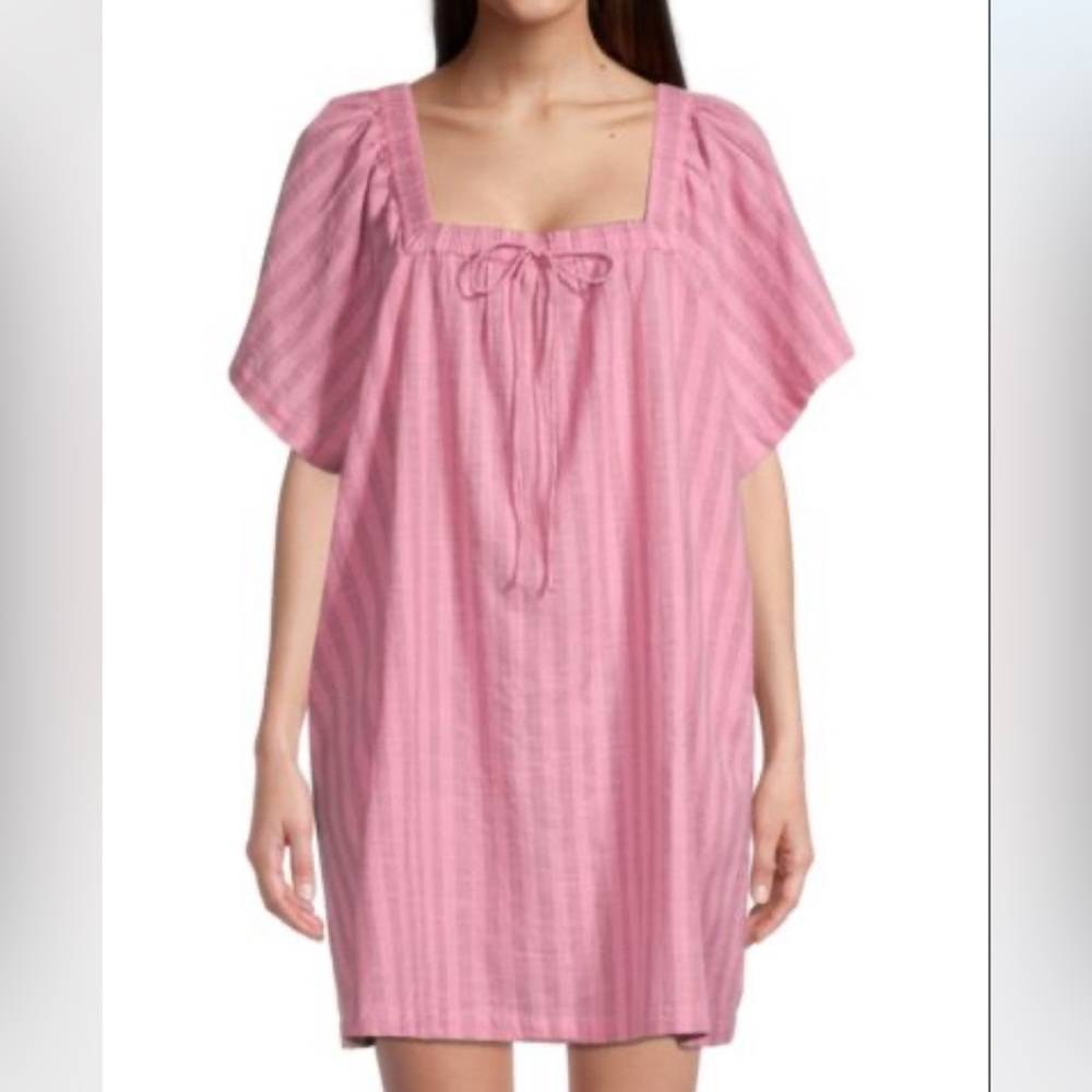 Roller Rabbit Women’s Evry Stripe Rubia Squareneck Dress w bow and 2 pockets